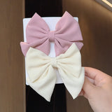 Lianfudai 2PCS/Lot Solid Color Grosgrain Ribbon Hair Bows Boutique Hair Clip For Girls Hairgrips New Headwear Kids Hair Accessories Gift