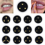 Lianfudai 3pcs/Box Dental Tooth Gem Metal Tooth Ornament Tailor-made Various Shape Tooth Diamond Jewelry Oral Decoration