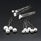 Lianfudai Fashion Metal U Shape Pearl Hairpin Clips Wedding Bridal Updo Ornaments Ancient Costume Modeling Hair Jewelry Accessories Gifts