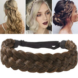 Lianfudai  Synthetic Wig Headband Fishtail Braids Hair with Adjustable Belt Plaited Hairband Bohemian Style Women Hairstyle Hairpieces