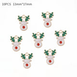 Lianfudai 10Pcs Enamel Christmas Charms Alloy Snowflakes Angel Pendants for Jewelry Making Necklace Earrings DIY Tree Decor Bracelet