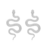 Lianfudai Punk Snake Drop Earrings for Women Retro Geometry Exaggerate Metal Animal Earrings Accessories Bar Birthday Party Jewelry Gifts