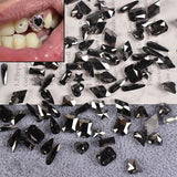 Lianfudai 3pcs/box Tooth Gem Strass Dentaire Black Crystal Diamond Ornament Teeth Jewelry Denture Acrylic Teeth Tooth Gem Stones