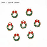 Lianfudai 10Pcs Enamel Christmas Charms Alloy Snowflakes Angel Pendants for Jewelry Making Necklace Earrings DIY Tree Decor Bracelet