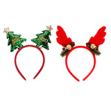 Lianfudai Christmas Tree Themed Headbands Festives Headwear Soft Comfortable Headpiece Women and Girls Hair Accessory