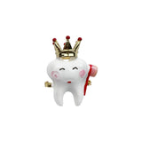 Lianfudai Fashion Tooth Brooches Crown for  Dress Dentist Office Party Jackets Lapel Pins Bag Metal Badges Nurse Jewelry Friends Gifts