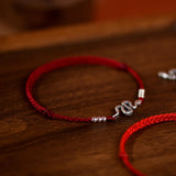 Lianfudai Chinese New Year of The Snake 2025 Bracelet New Year Red String Bracelet Chinese Zodiac Bracelet Snake Charms Handmade Bracelets