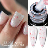 Lianfudai 7ML Jelly Pink Peach Quick Extension Gel Nail Polish Nude Transparent Color Finger Prolong Rubber Base Construction Gel