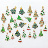 Lianfudai 10Pcs/Pack 11styles Christmas Charms Enamel Alloy Pendants Craft Supplies Beads Pendants For Jewelry Making Christmas Pendant