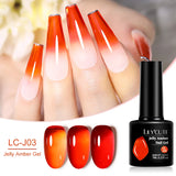 Lianfudai 7ML Jelly Pink Peach Quick Extension Gel Nail Polish Nude Transparent Color Finger Prolong Rubber Base Construction Gel