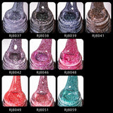 Lianfudai 10ml Glitter Gel Nail Polish Semi Permanent Sequins Soak Off UV Gel Colorful DIY Nail Art Gel Varnishes Free Shipping