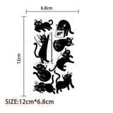 Lianfudai 10Pcs Cartoon Black Cat Temporary Tattoos Sticker Cute Cat Tattoos Art For Girls Boys Birthday Party Supplies Favors