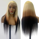 Lianfudai 613 Lace Front Human Hair Wigs Pre Plucked 13x4 HD Lace Front Wig Reverse Ombre Hair On Blonde 3 Tone Ombre Wigs On Sale