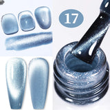 Lianfudai  Mint Green Color Cat Magnetic Gel Nail Polish Sparkle Glitter Gel Varnis Semi Permanent 10ml for Summer Manicure DIY