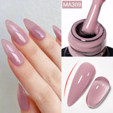 Lianfudai  7ml Dark Nude Rubber Base Gel Nail Polish Semi Permanent UV Gel LED Nail Art Varnish For Nails Manicure DIY Design