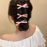 Lianfudai White Pink Lace Bow Hairpin Sweet Cute Lolita Girls Korean Female Hair Clips Barrettes Lovely Ballet Headwear Hair Accessories