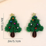 Lianfudai 2Pcs Christmas Tree Hairpins Faux Fur Hair Clips For Baby Girls Glitter Bead Barrettes Headdress Kids Headwear Hair Accessories