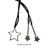 Lianfudai Y2K Star Pendant Necklace Star Pendant Choker Alloy Material Star Neck Jewelry Cloth Accessories for Women Girls