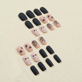 Lianfudai French False Nails Manicure Halloween Cartoon Fake Nials Funny Pumpkins Detachable Press on Nails Women