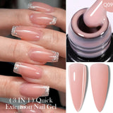 Lianfudai 7ML Jelly Pink Peach Quick Extension Gel Nail Polish Nude Transparent Color Finger Prolong Rubber Base Construction Gel