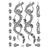 Lianfudai Black Henna Sticker Waterproof Temporary Tattoos for Women Body Art Henna Design Stickers for Hand Flower Mehndi Tatoo Fake