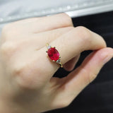 Lianfudai Romantic Red Zircon Dainty Rings For Women Thin Heart Korean Finger Accessories Wedding Gifts For Girlfriend Wholesale KAR272