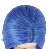 Lianfudai Synthetic Hair Short Sadness Wig Cosplay Straight Blue Wig for Kid with Glasses Inside Out Costume Halloween Fake Wigs for Women