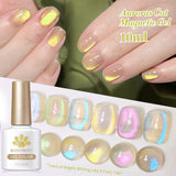 Lianfudai 10ml Cat Auroras Magnetic Gel Nail Polish Rainbow Crystal Nail Art Shiny Varnish UV Gel For Nail Art Design Manicure