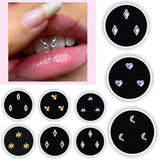 Lianfudai 3pcs/box Dental Tooth Gem Crystal Jewelry Tooth Gem Kit Tooth Deco Material Various Shape Oral Decoration