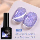 Lianfudai 7ML Ocean Blue Cat Magnetic Gel Nail Polish Sparkling Glimmer Gel Polish Semi Permanent UV Magnet Gel Varnish Nail Art