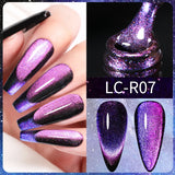 Lianfudai 7ML Rose Gold Foils Effect Platinum Cat Magnetic Gel Nail Polish Silver Moonlight for Fall Winter Manicure Nail Art Gel