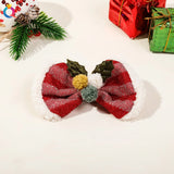 Lianfudai Christmas Deer Hairpin Girls Women Fashion Anlter Bow Hair Clip Red Cute Elk Hairpins Side Clip Plush Snowflake Hair Accessories