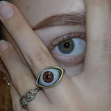 Lianfudai Punk Eyeball Rings for Men Women Unisex Evil Eye Vintage Halloween Jewelry Wholesale Exaggerated Gothic Rings Gift Кольца