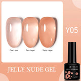 Lianfudai 7ml Translucent Jelly Amber Gel Nail Polish Brown Coloured Varnish Gel Long Lasting Semi Permanent UV Nail Art Manicure