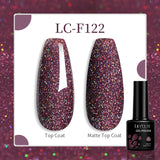 Lianfudai  7ML 2 IN 1 Water Light Cat Magnetic Top Coat Sparkling Glass Bead Magnetic Gel Nail Polish Semi Permanent UV Gel Polish