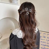 Lianfudai 4/10/12pcs Y2k Silver Star Hair Clips Women Grils Alloy Barrettes Metal Glitter Star Hairpin Side Clip Hair Accessories