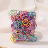 Lianfudai 100pcs Baby 2cm Colorful Rubber Band Does Not Hurt The Hair Small Thumb Ring High Elastic Thread Toddler Kids Scrunchies Set