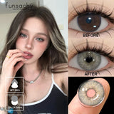 Lianfudai 1 pair Colored Contact Lenses for Eyes Gray Eyes Lenses Blue Eye Contacts Cosmetic Pupil Fashion Colorcon Lens Yearly