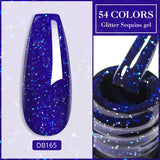 Lianfudai 7ml Reflective Glitter Gel Nail Polish Sparkling Glitter Semi Permanant Soak Off UV LED Gel Varnish For Manicure Nails Art DIY