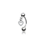 Lianfudai 1pc Zircon Eyebrow Piercing Stud Earrings Curved Barbell Belly Banana Ring Snug Daith Helix Cartilage Tragus Conch Body Jewelry