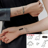 Lianfudai New Waterproof Temporary Tattoo Sticker Body Makeup Flame Finger Tattoos Smiley Black Square Rose Flower Art Flash Fake