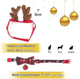 Lianfudai Cat Reindeer Costume Christmas Deer Antler Collar for Small Dogs Cats Xmas Cat Collar Reindeer Set  cat cloth