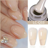 Lianfudai 7ML Jelly Pink Peach Quick Extension Gel Nail Polish Nude Transparent Color Finger Prolong Rubber Base Construction Gel