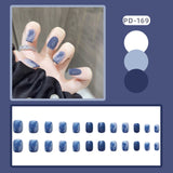 Lianfudai 24P Cute Childlike Rainbow Nail Art Full Cover Artificial Fake Nails Wearing Reusable False Nails Ballerina Press on Nail Art