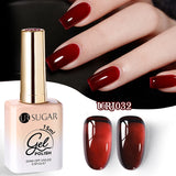 Lianfudai 15ml Wine Cherry Red Jelly Gel Nail Polish Christmas Nails Art Gel Polish Translucent Nail Gel for Winter Manicure Art