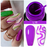 Lianfudai 5ML Colorful Reflective Glitter Liner Gel Polish Sparkling Painting Nail Polish Semi Permanent UV Gel Lines French Nail