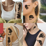 Lianfudai 10Pcs Cartoon Black Cat Temporary Tattoos Sticker Cute Cat Tattoos Art For Girls Boys Birthday Party Supplies Favors