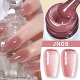 Lianfudai  Jelly Nude Gel Nail Polish 10ml Light Pink Peach Translucent Color UV Light Cure Gel Varnish Nail Art DIY at Home