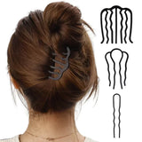 Lianfudai New Metal Black Hair Fork Clip Women Hair Pin Combs Messy Bun Hair Pin Clip Hair Side Combs Updo Hair Sticks Hair Styling Tool