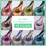 Lianfudai  Mint Green Color Cat Magnetic Gel Nail Polish Sparkle Glitter Gel Varnis Semi Permanent 10ml for Summer Manicure DIY